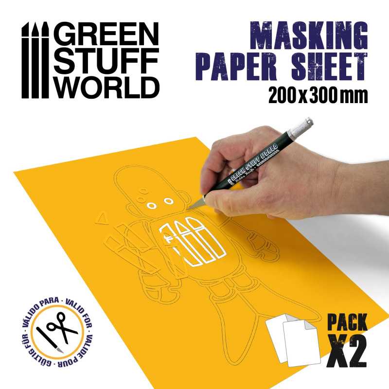 Green Stuff World: Airbrush Masking Paper Film Sheet x 2 | Buy Online from The Home Crafters