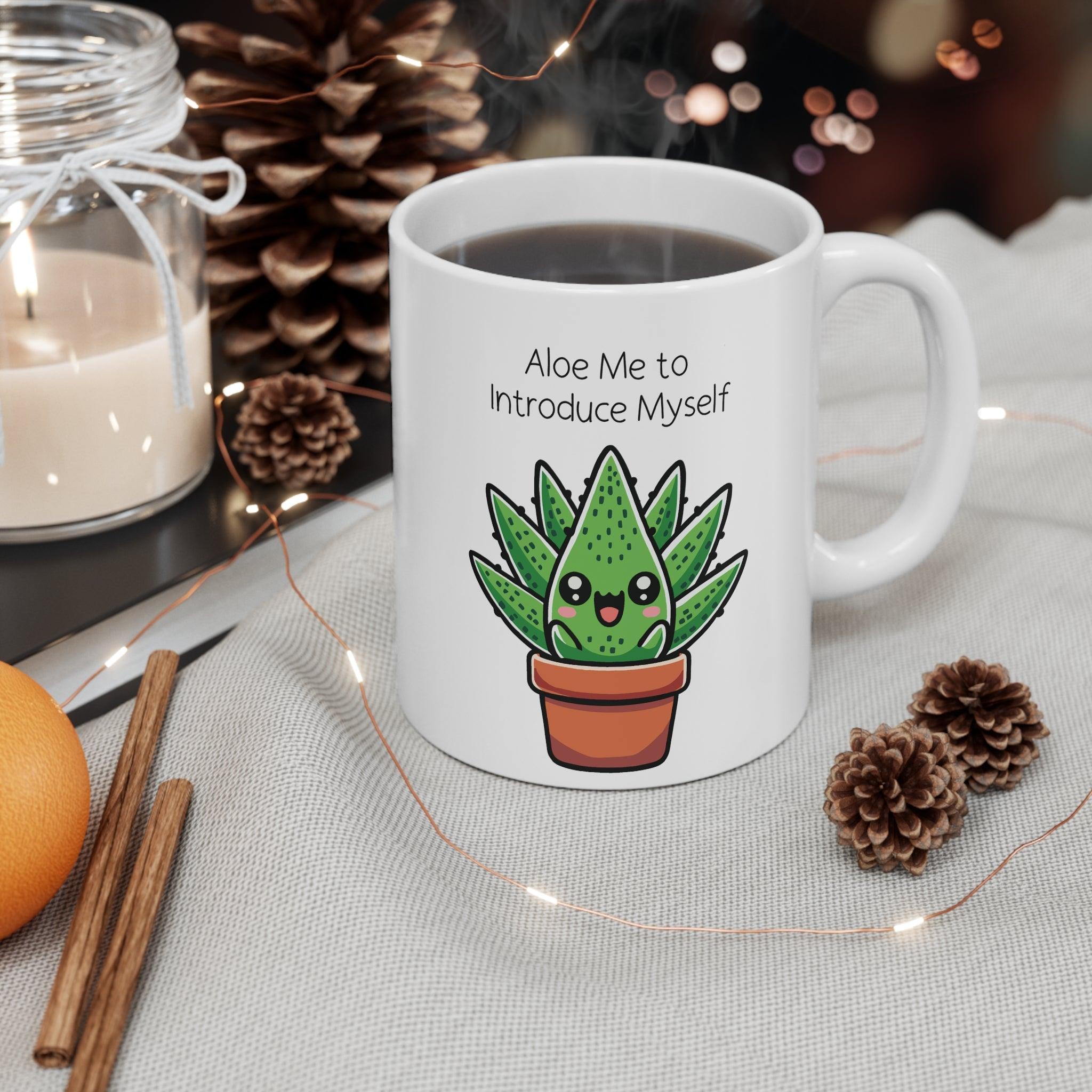 Aloe Me to Introduce Myself – Funny Aloe Vera Mug | Buy Online from The Home Crafters
