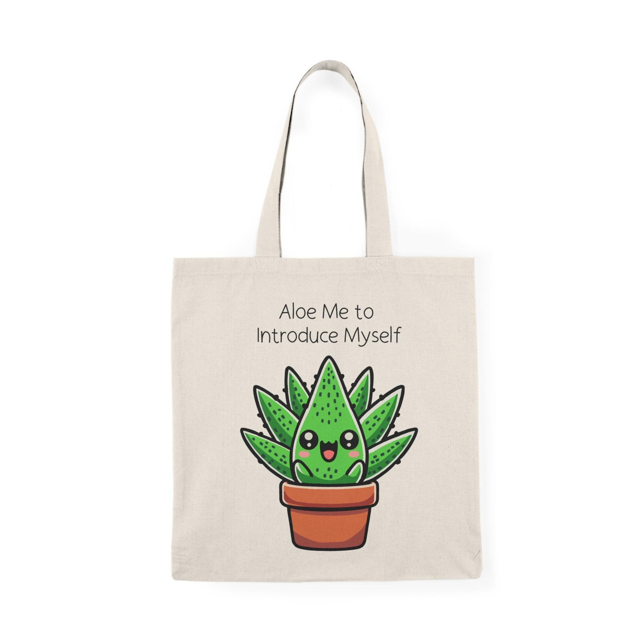 Aloe Me to Introduce Myself – Cute Plant Tote | Buy Online from The Home Crafters