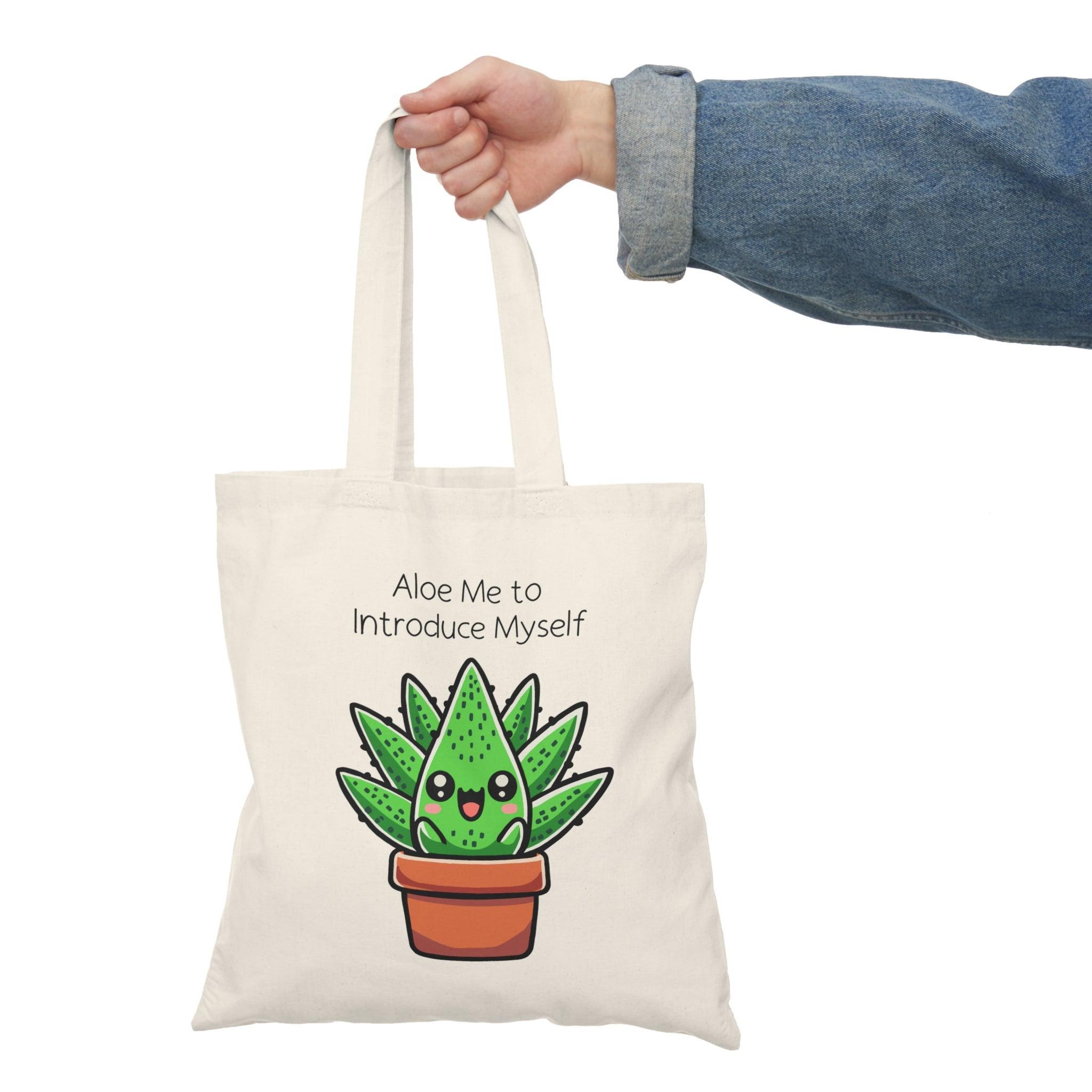 Aloe Me to Introduce Myself – Cute Plant Tote | Buy Online from The Home Crafters