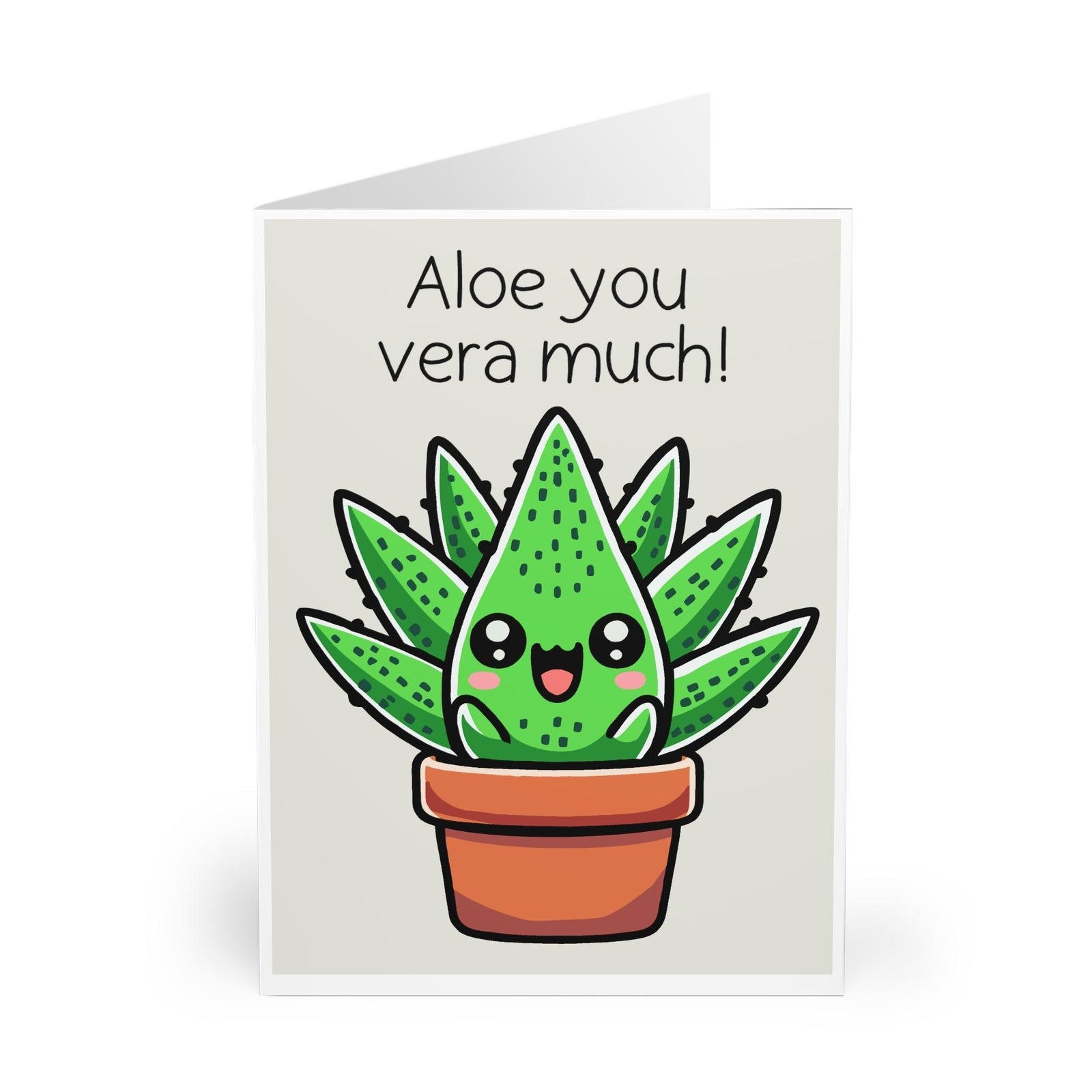 Aloe You Vera Much – Cute Plant Pun Greeting Card | Buy Online from The Home Crafters