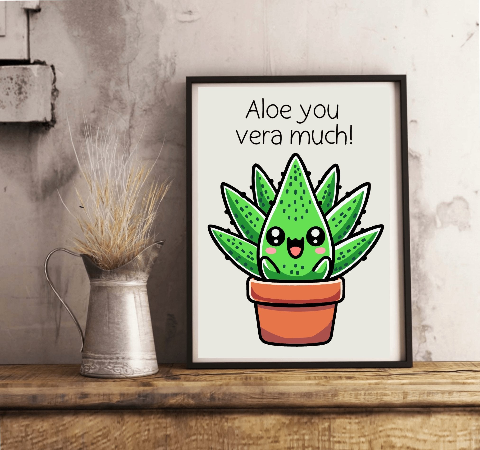 Aloe You Vera Much – Funny Plant Art Print | Buy Online from The Home Crafters