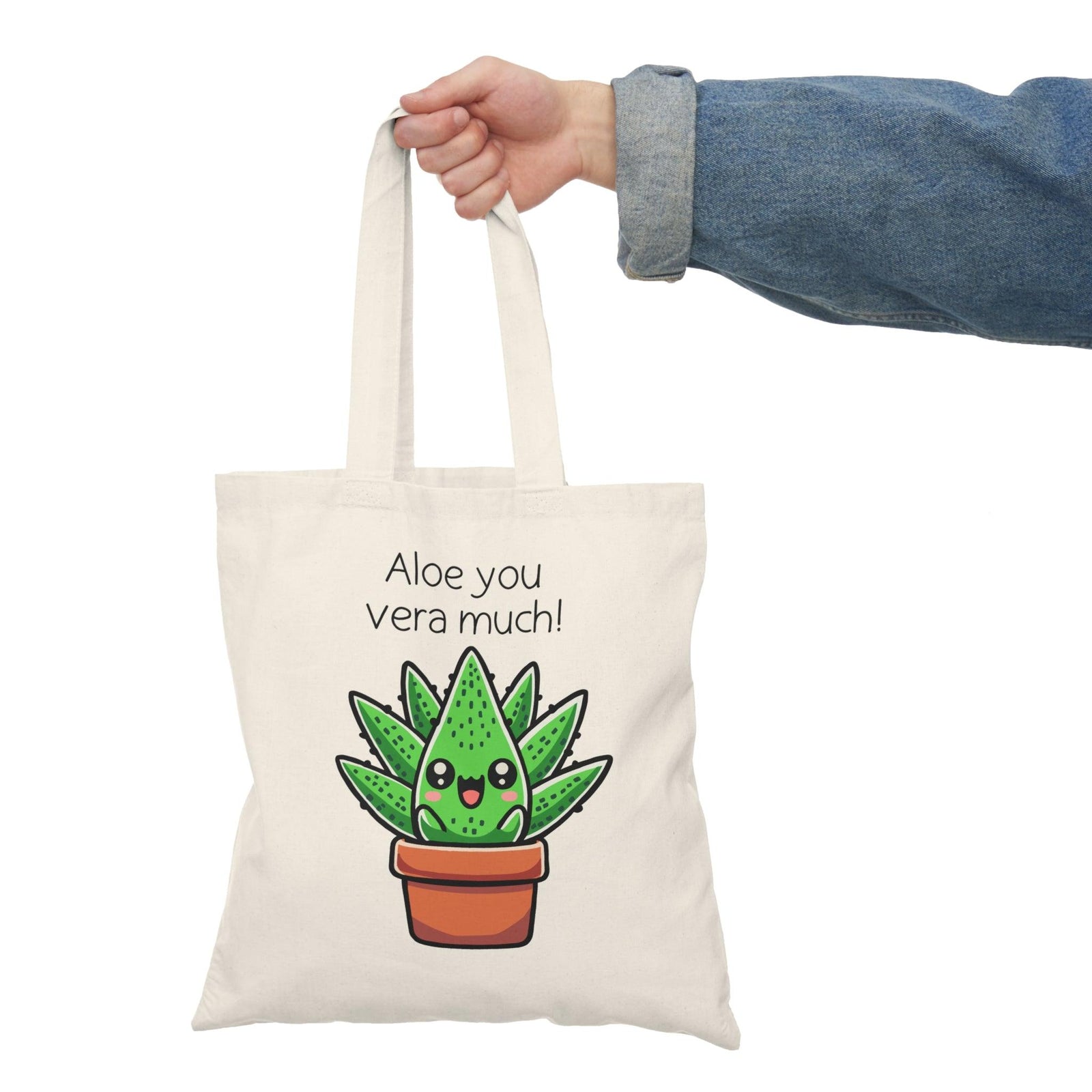 “Aloe You Vera Much” – Aloe Vera Pun Tote Bag | Buy Online from The Home Crafters