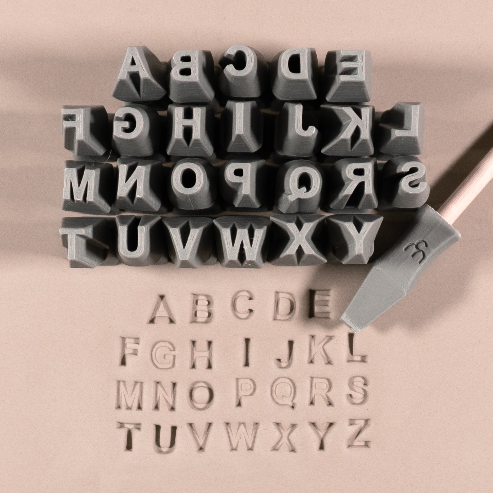 Alphabet Stamp Set | All Caps | Arial Bold Font | 7mm Width | Buy Online from The Home Crafters