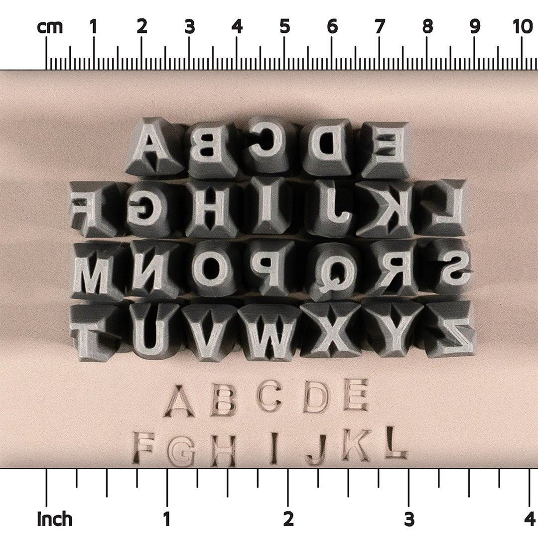 Alphabet Stamp Set | All Caps | Arial Bold Font | 7mm Width | Buy Online from The Home Crafters
