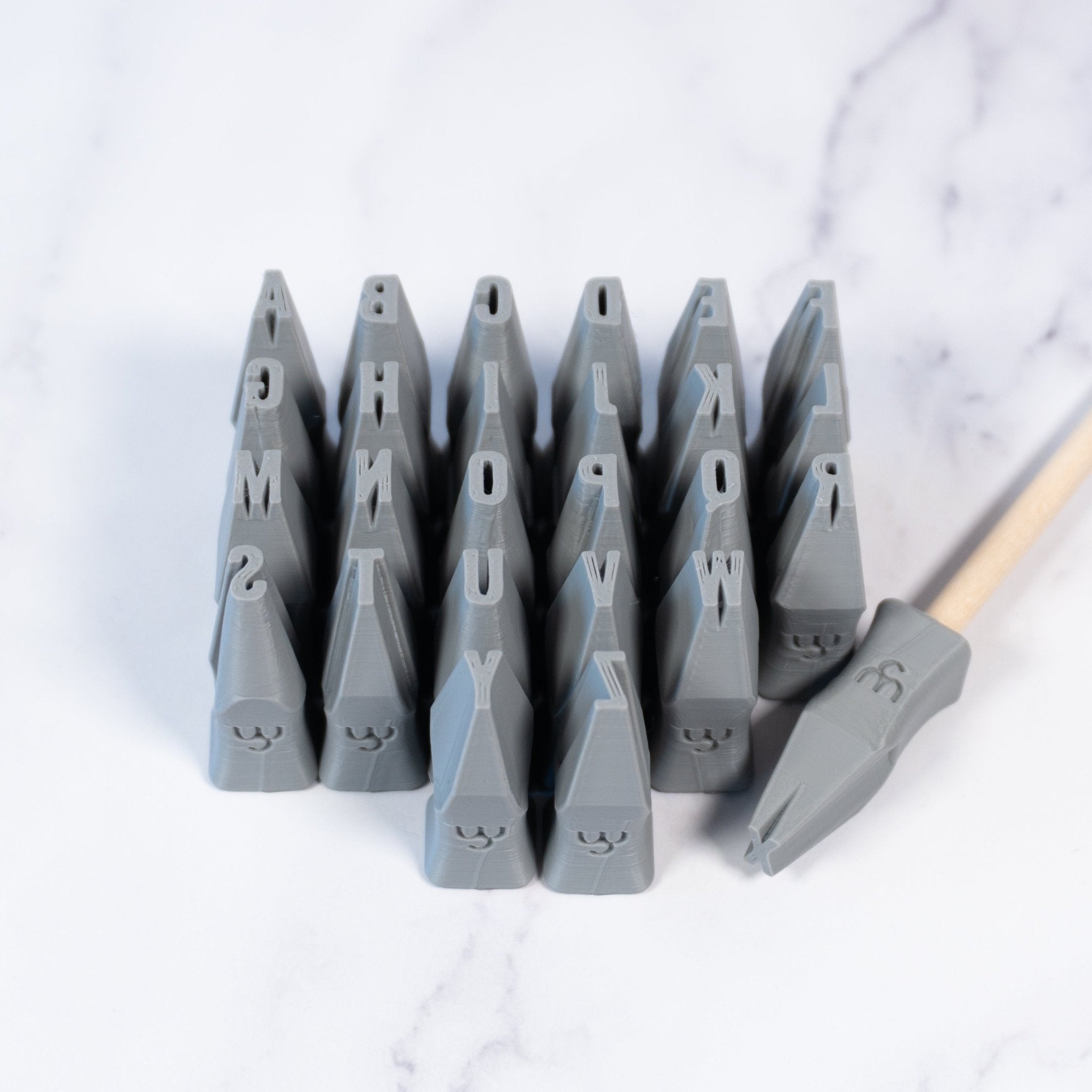 Alphabet Stamp Set | All Caps | Oswald Bold Font | 7mm Width | Buy Online from The Home Crafters