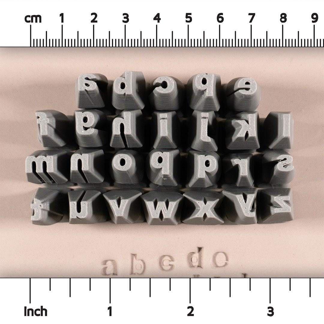 Alphabet Stamp Set | Lowercase | Arial Bold Font | 7mm Width | Buy Online from The Home Crafters