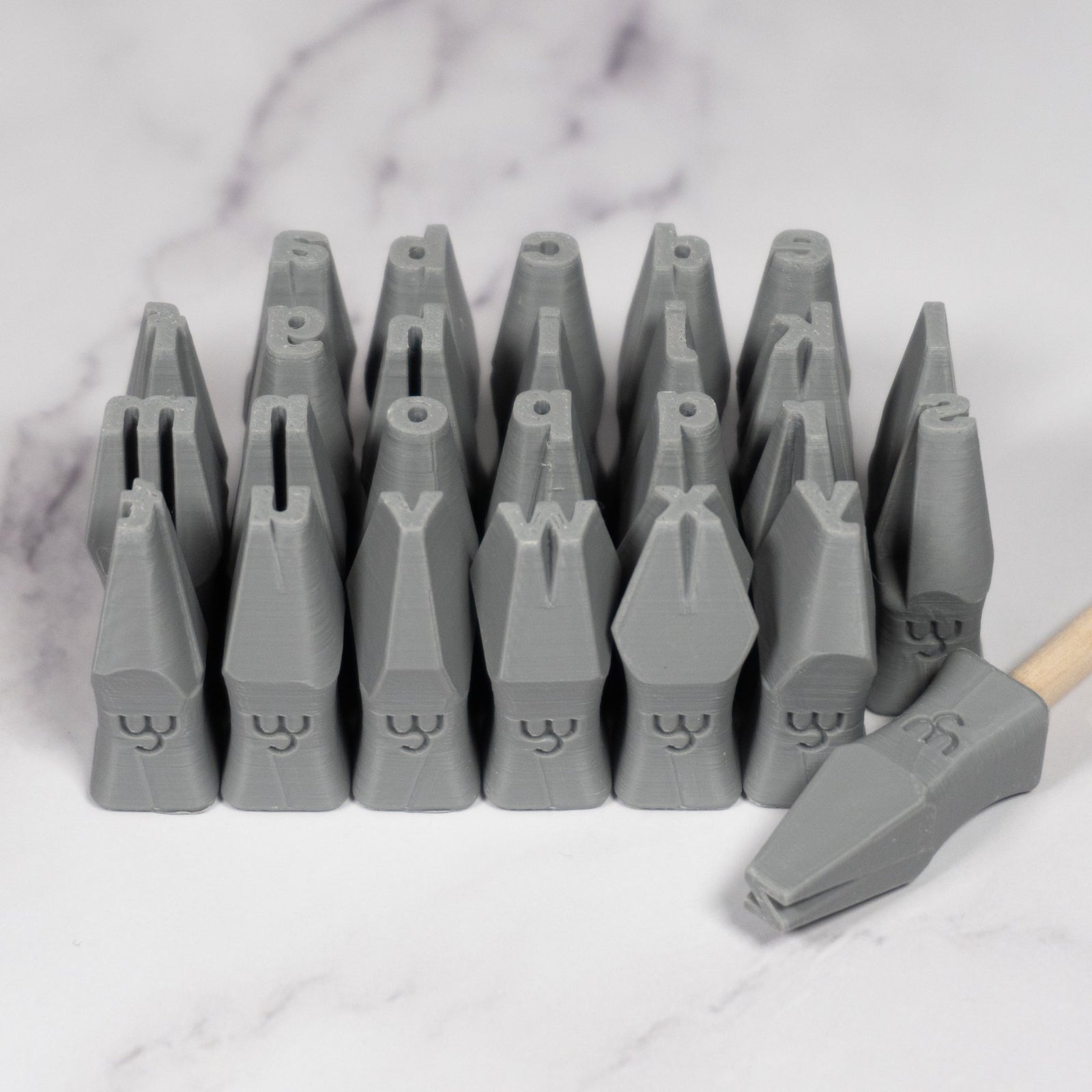 Alphabet Stamp Set | Lowercase | Arial Bold Font | 7mm Width | Buy Online from The Home Crafters