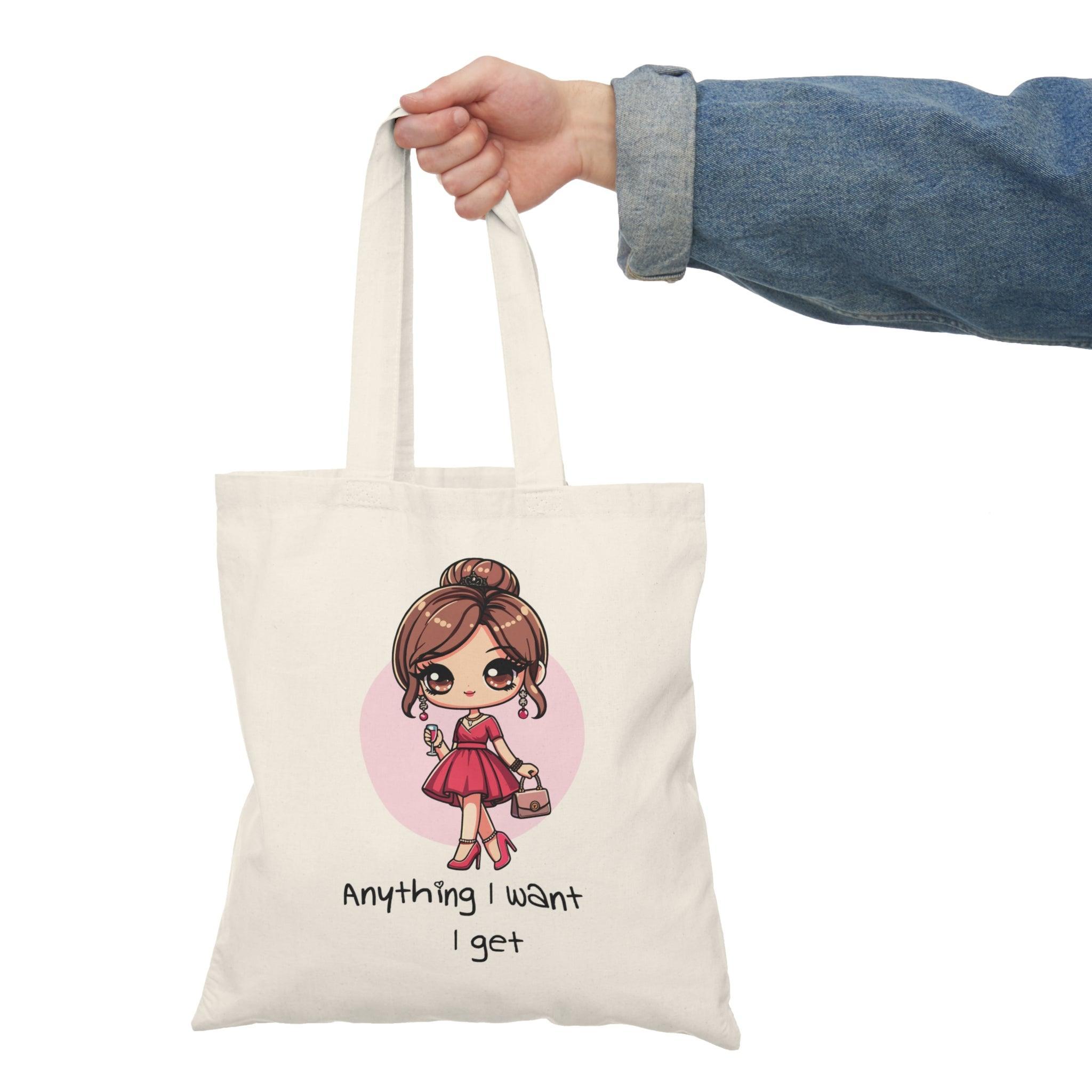 Anything I Want, I Get – Princess Cartoon Tote Bag | Buy Online from The Home Crafters
