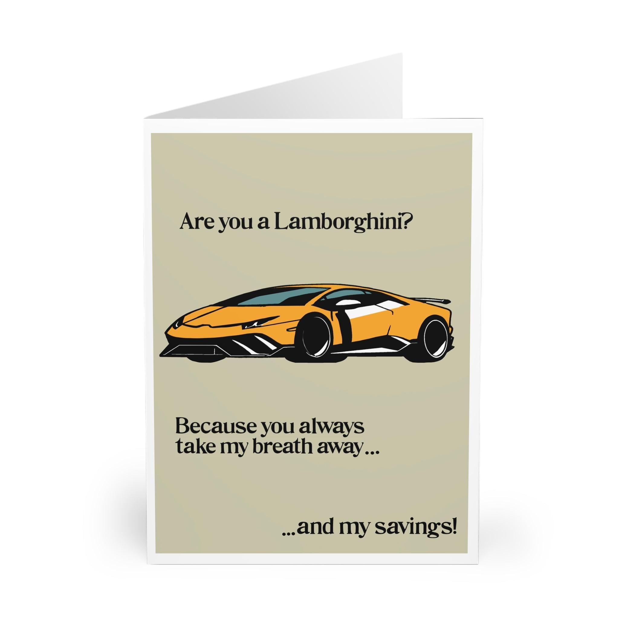 Are You a Lamborghini? – Funny Love Card | Buy Online from The Home Crafters