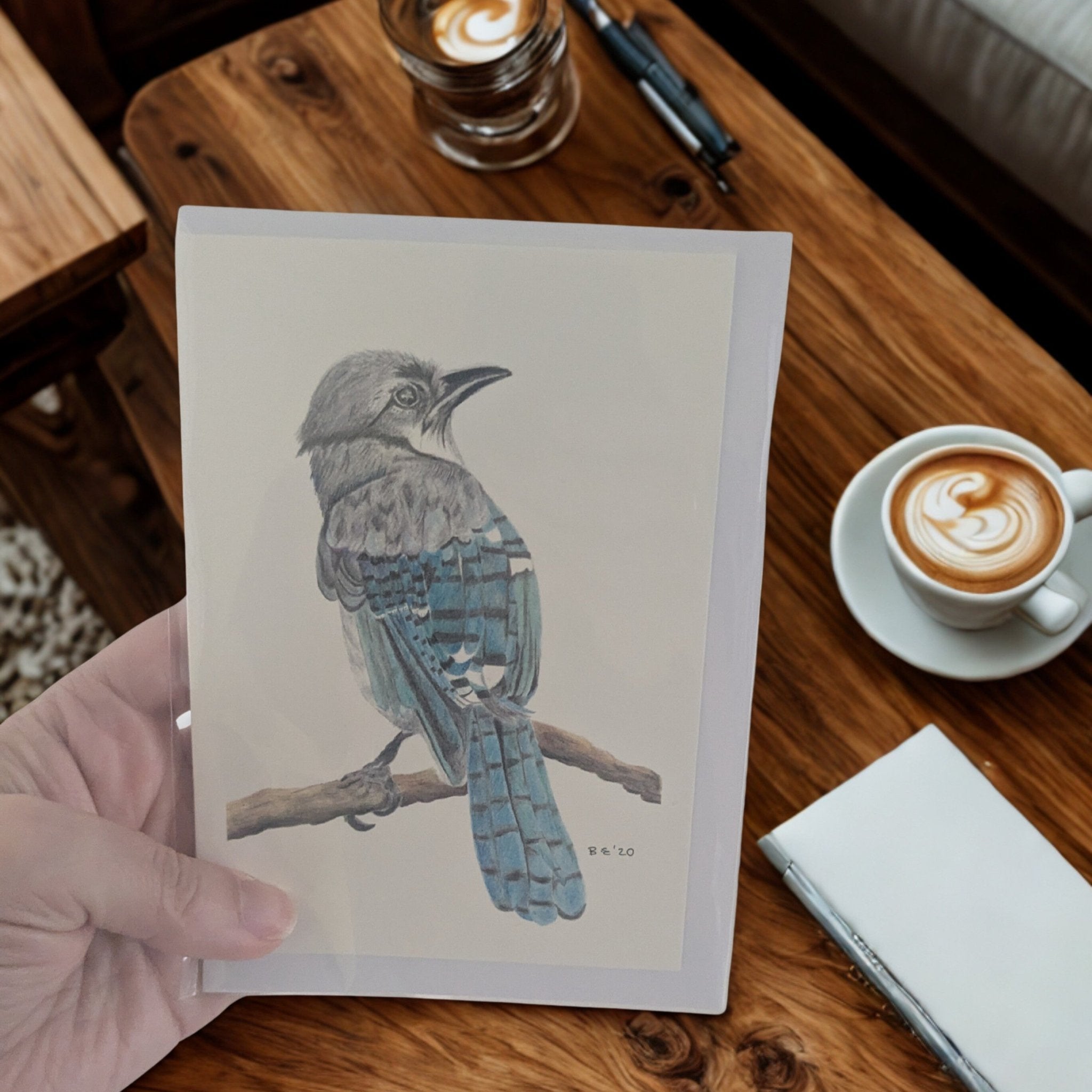 Art Print Greetings Card - Bird Series - Bluejay | Buy Online from The Home Crafters