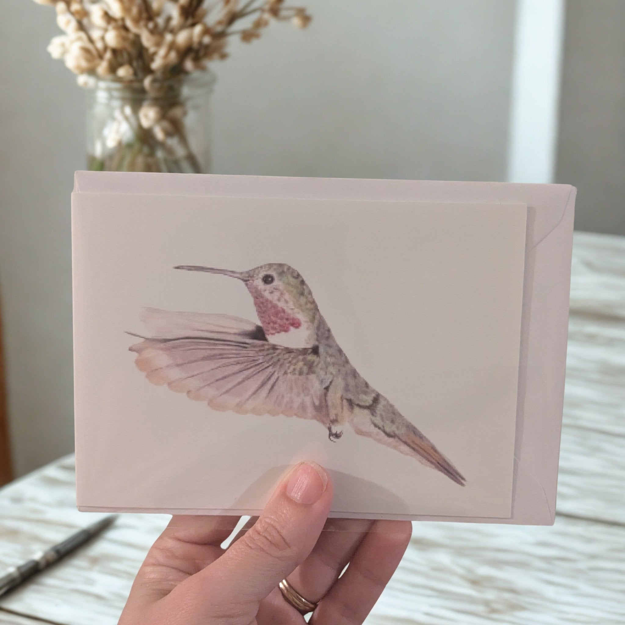 Art Print Greetings Card - Bird Series - Hummingbird | Buy Online from The Home Crafters