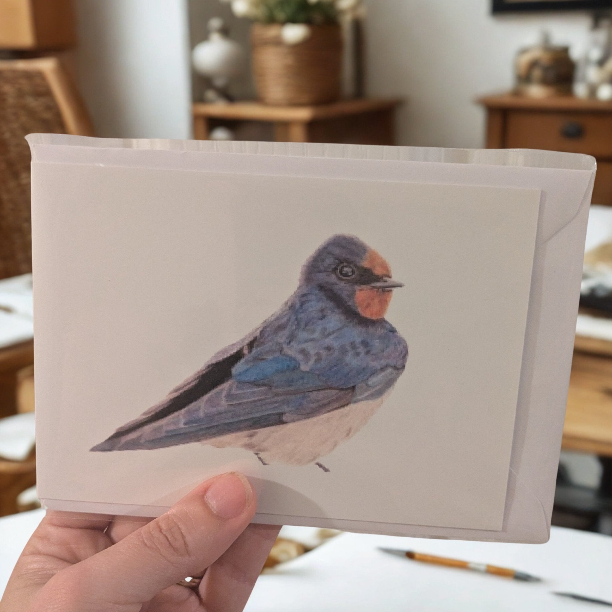 Art Print Greetings Card - Bird Series - Swallow | Buy Online from The Home Crafters