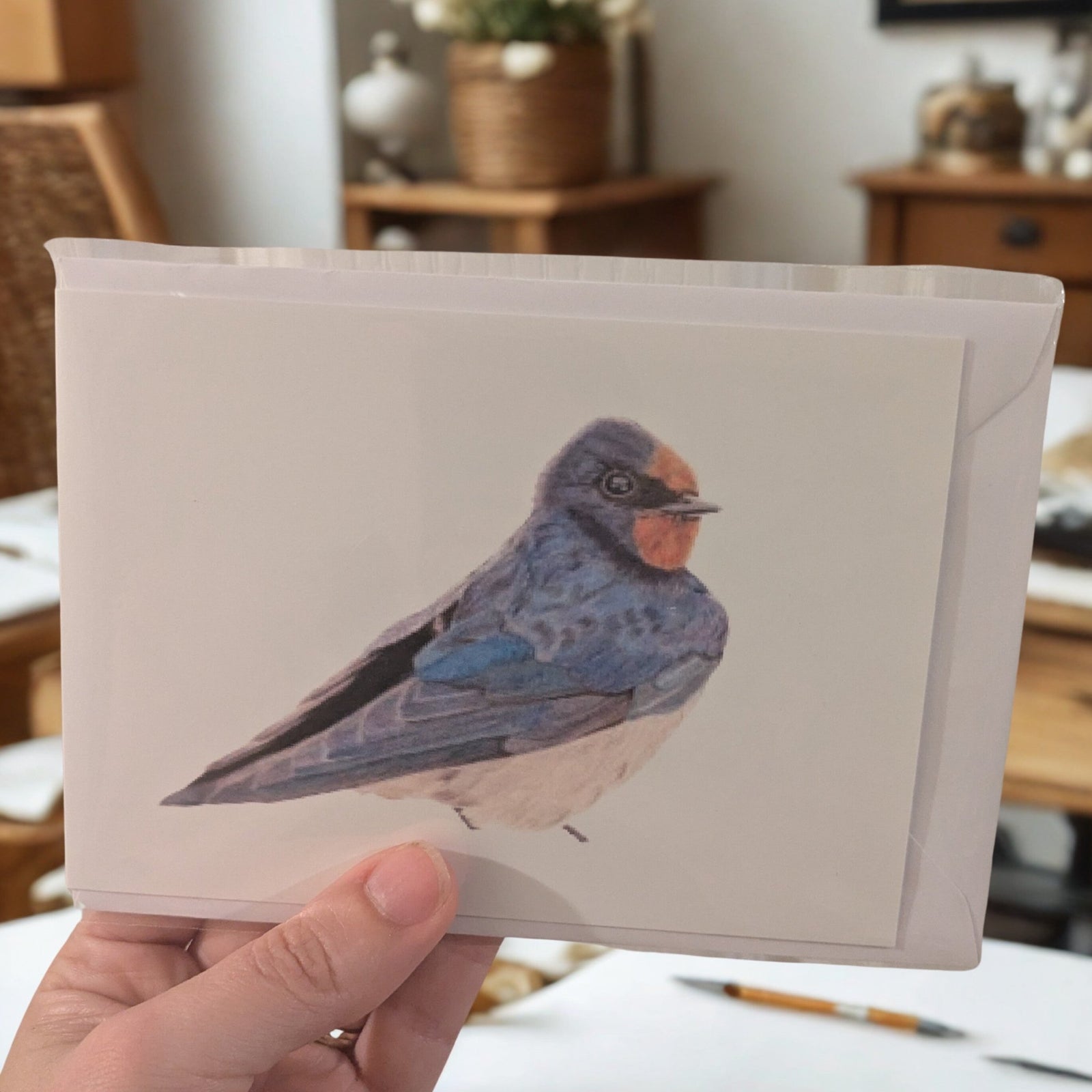 Art Print Greetings Card - Bird Series - Swallow | Buy Online from The Home Crafters