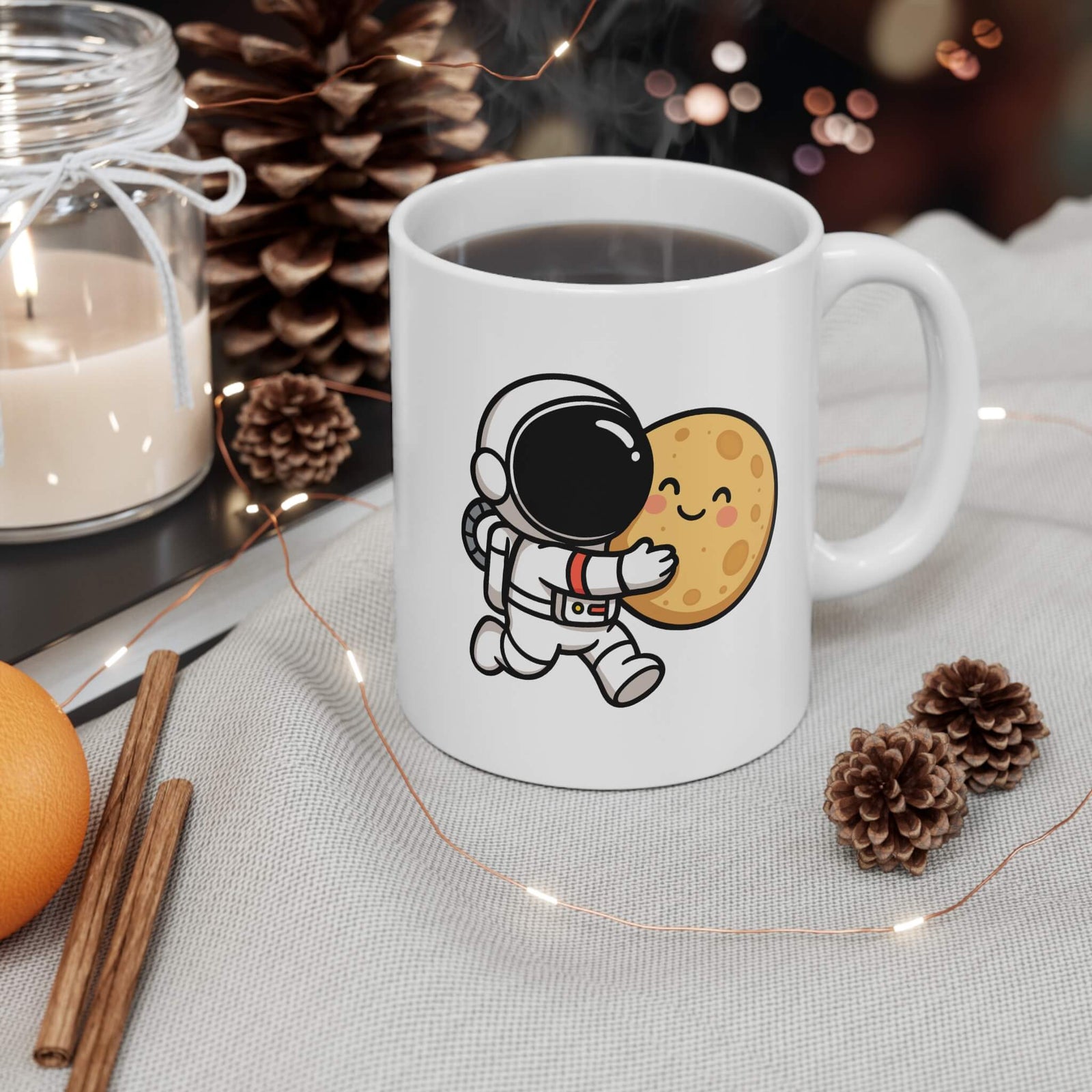Astronaut Hugging Moon Mug – Cute Space Love Cup Gift | Buy Online from The Home Crafters