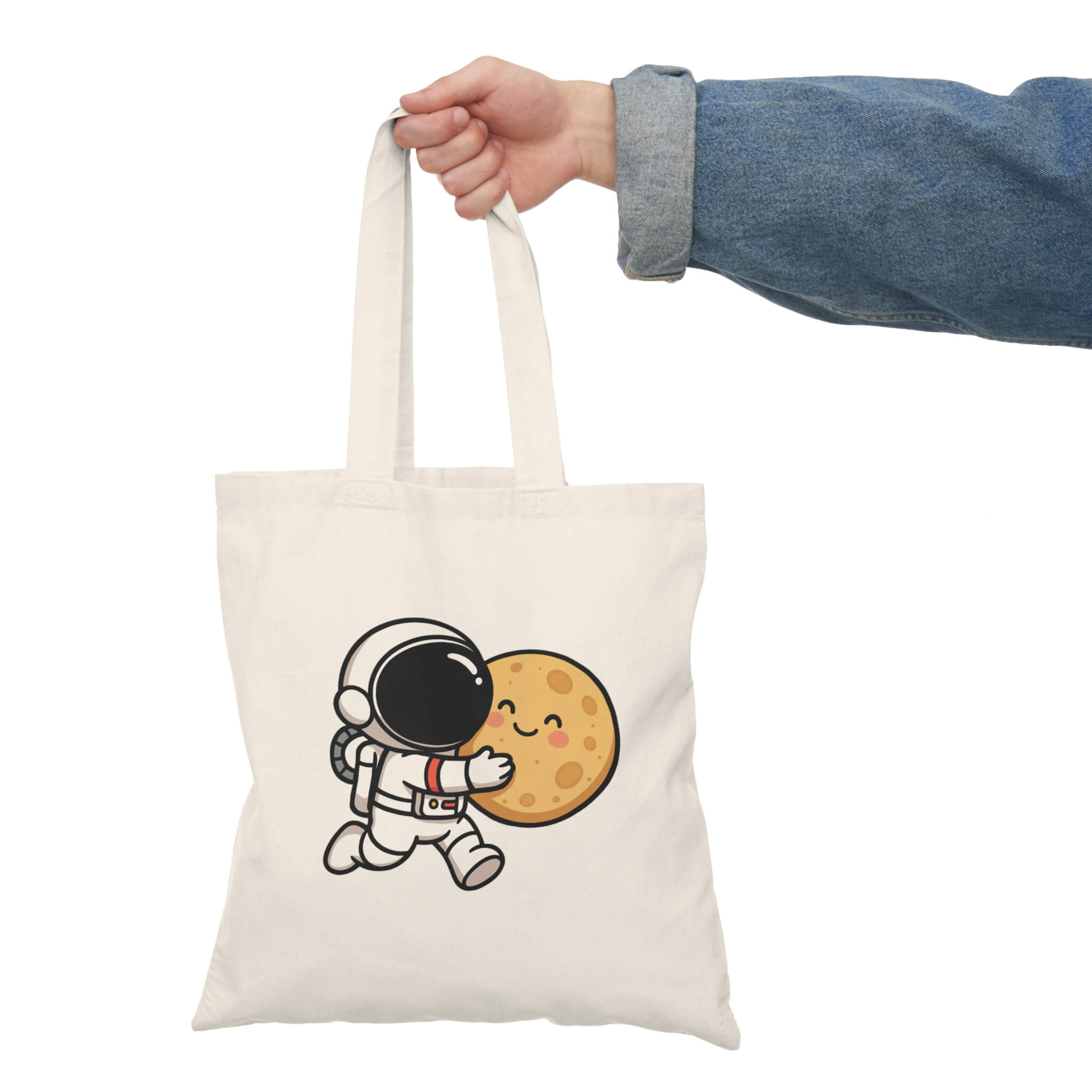 Astronaut Hugging Moon Tote Bag – Cute Eco Shopper Gift | Buy Online from The Home Crafters