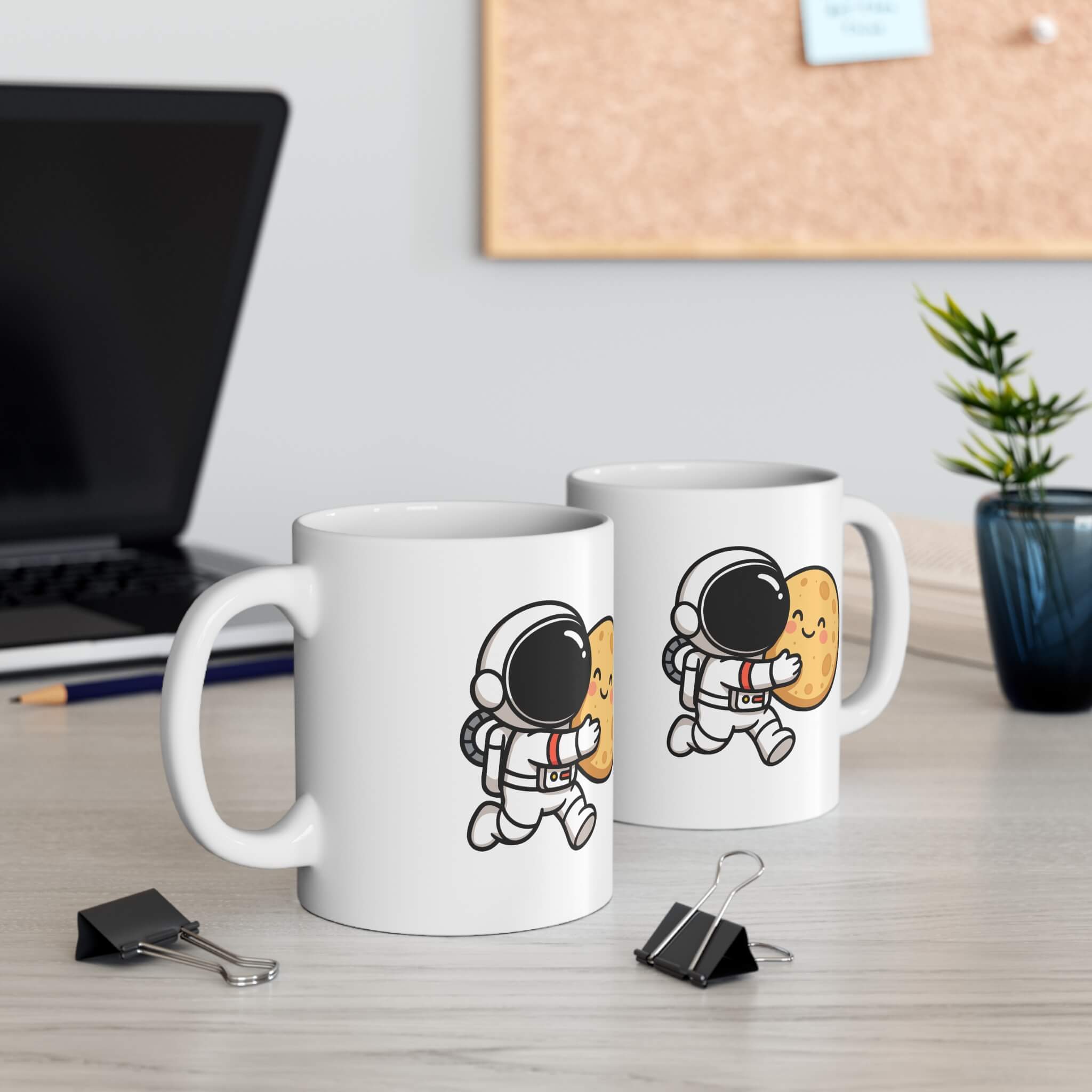Astronaut Hugging Moon Mug – Cute Space Love Cup Gift | Buy Online from The Home Crafters