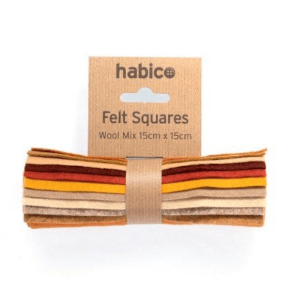 Wool Mix 6" Felt Squares Bundle - 10pcs | Buy Online from The Home Crafters
