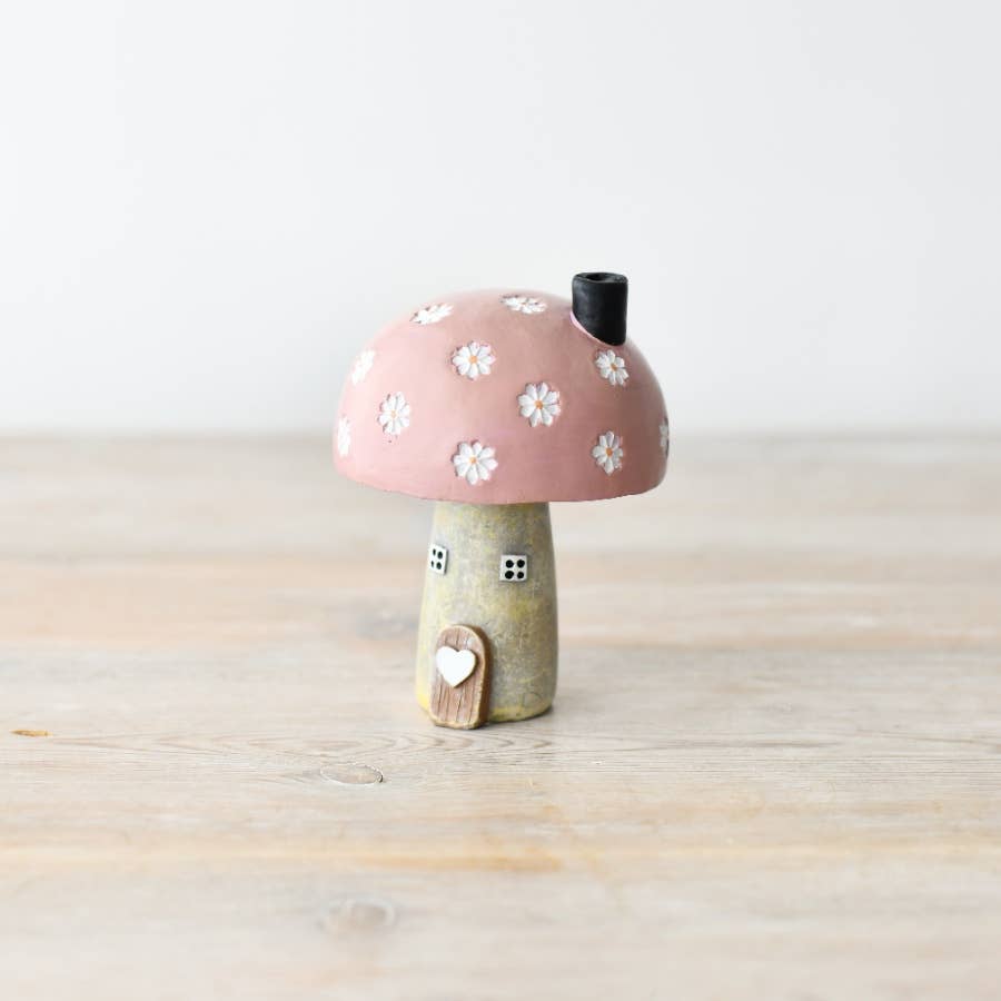 Pink Mushroom House Ornament – 10cm