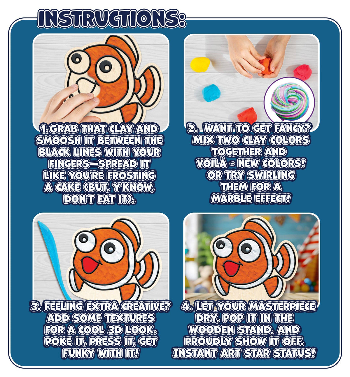Sea Life Clay Colouring Kit