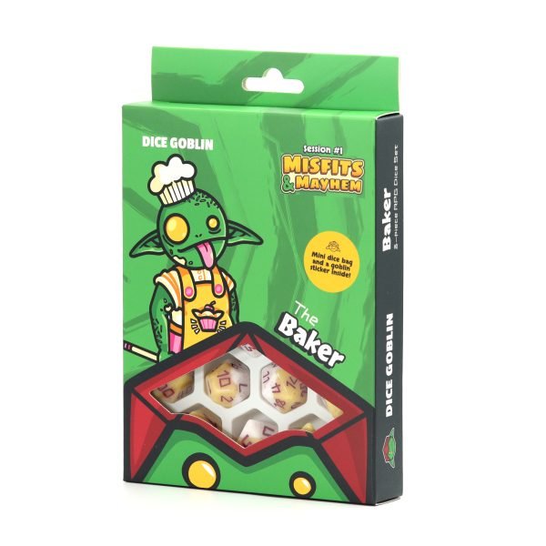 Dice Goblin 8 - piece RPG dice set - The Baker | Buy Online from The Home Crafters