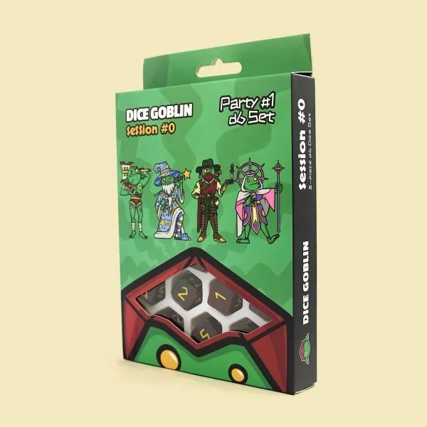 Dice Goblin 8 - piece D6 RPG Party dice set - Bandit | Buy Online from The Home Crafters