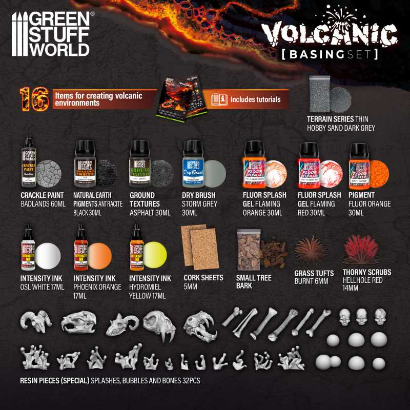 Green Stuff World: Basing Set - Volcanic