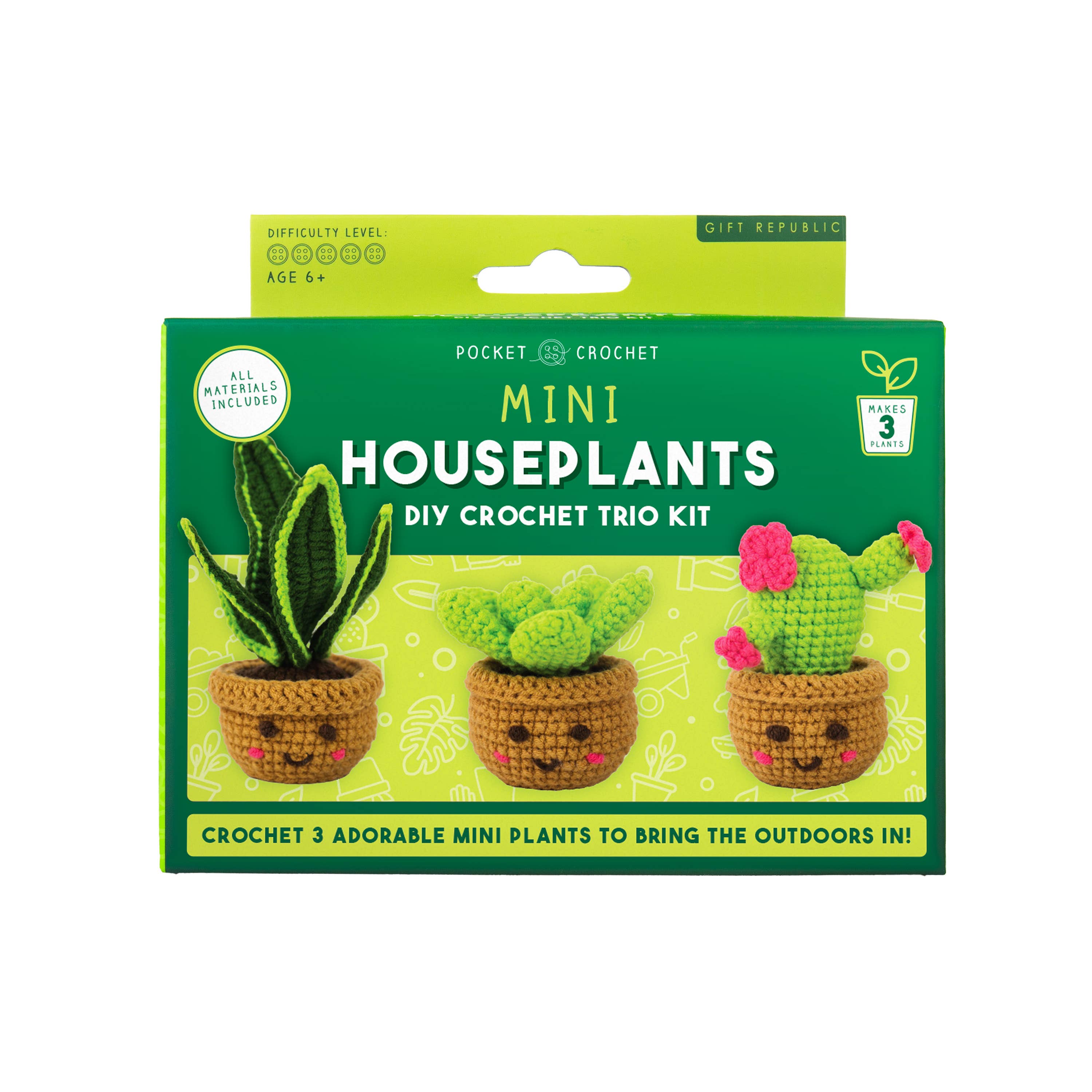 Pocket Crochet Craft Kits – Mini Houseplants