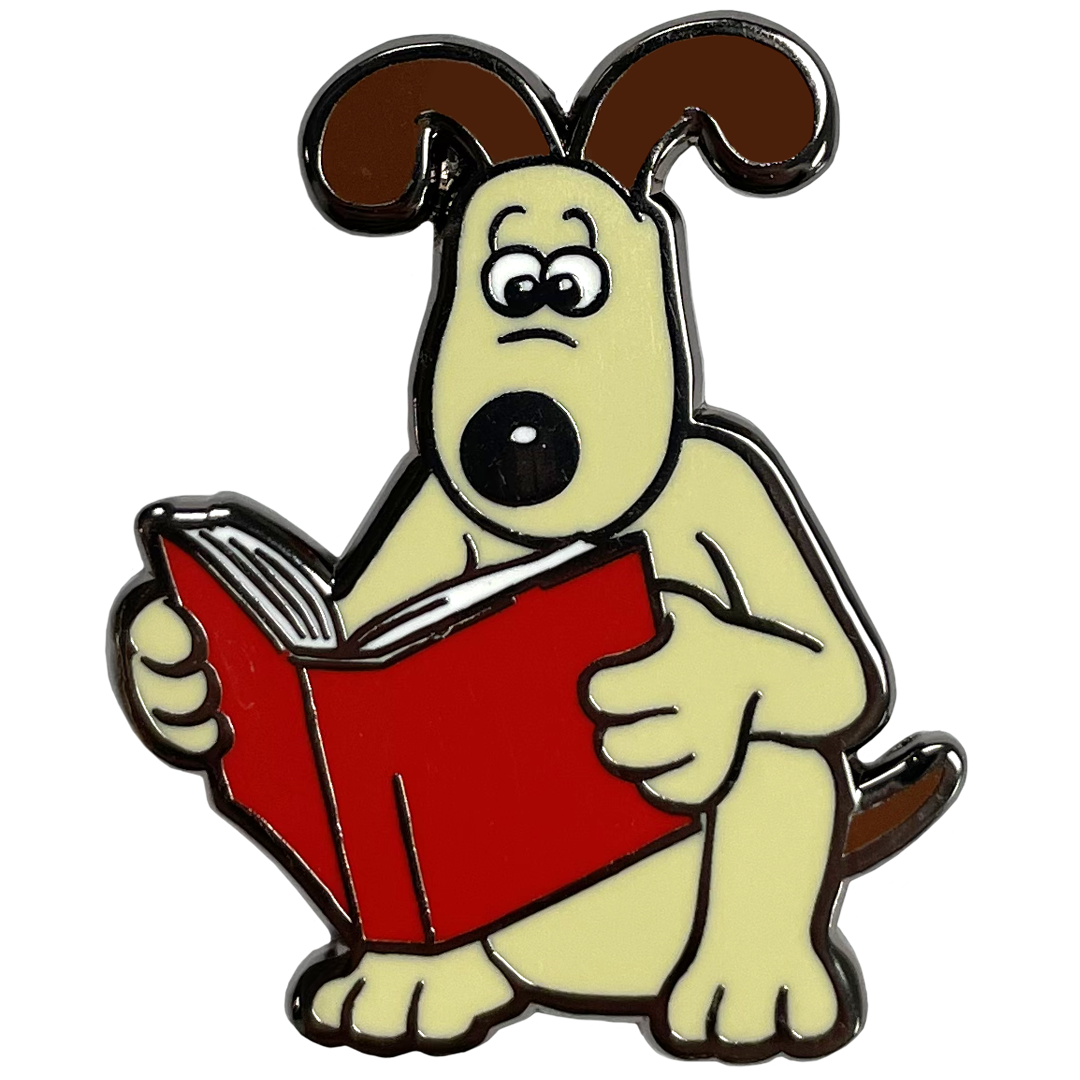 Wallace & Gromit - Gromit Reading Pin Badge