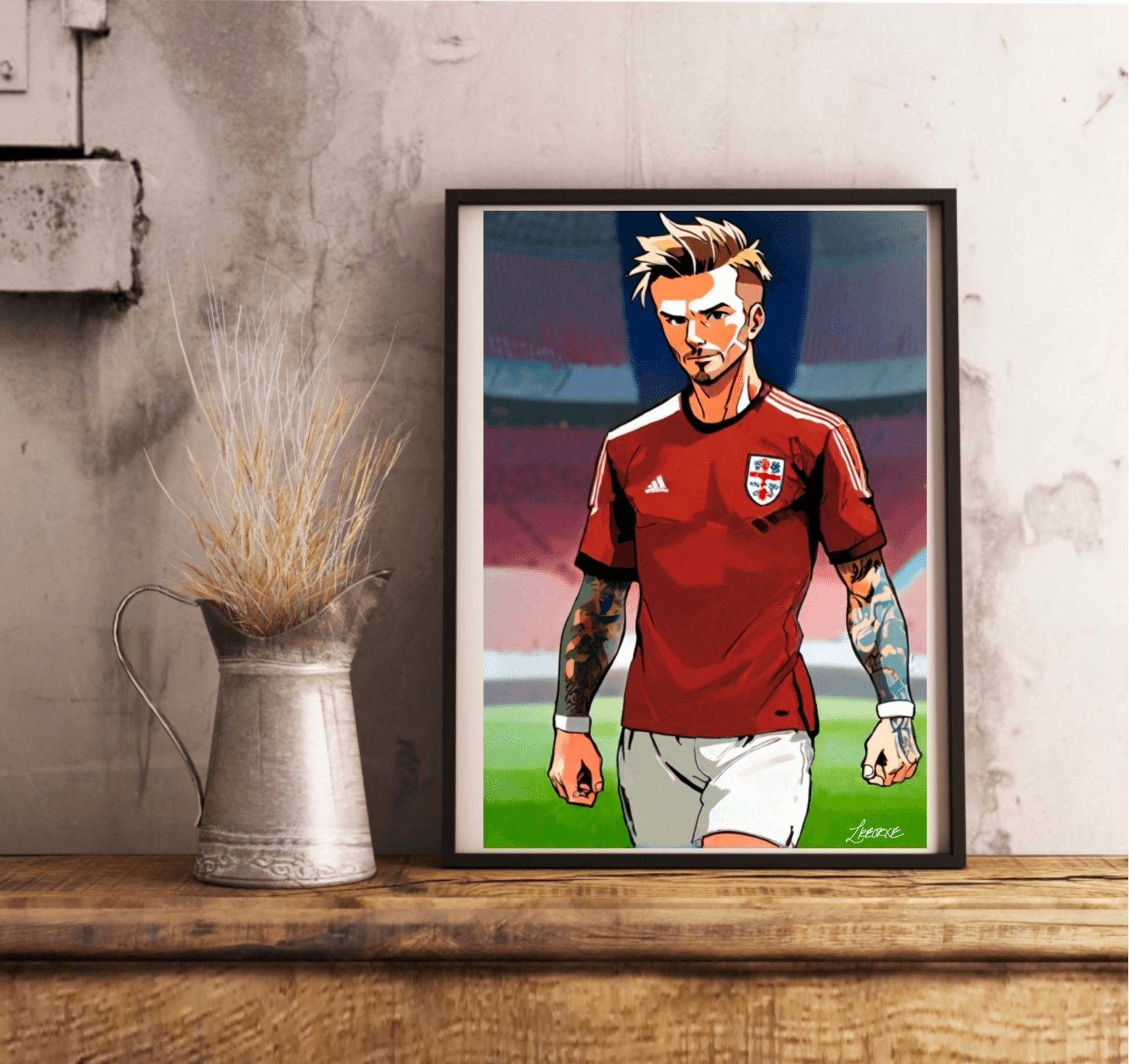 David Beckham Anime Print – Iconic Football Art | Buy Online from The Home Crafters