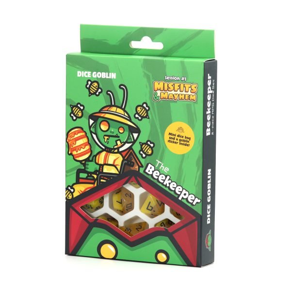 Dice Goblin 8 - piece RPG dice set - The Beekeeper | Buy Online from The Home Crafters