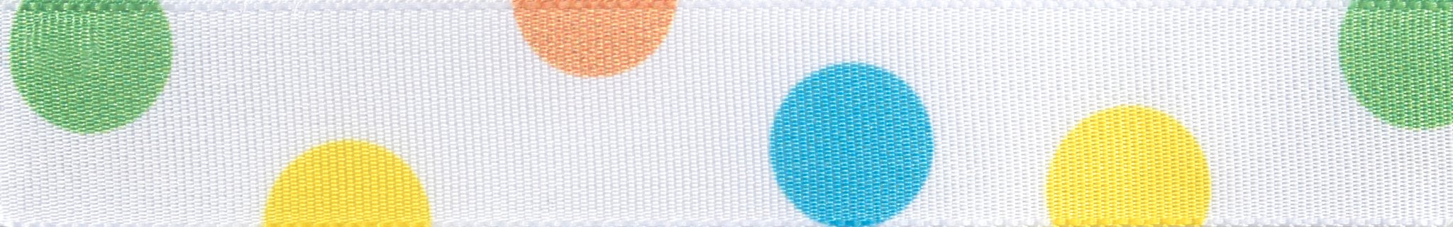 Berisfords Ribbon: Multicolour Dotty - various widths | Buy Online from The Home Crafters