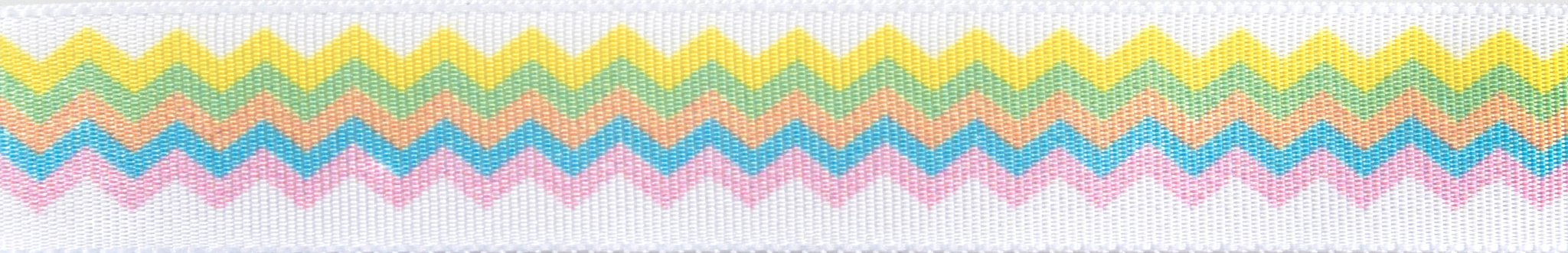 Bersifords Ribbon: Multicolour Chevron - 15mm | Buy Online from The Home Crafters