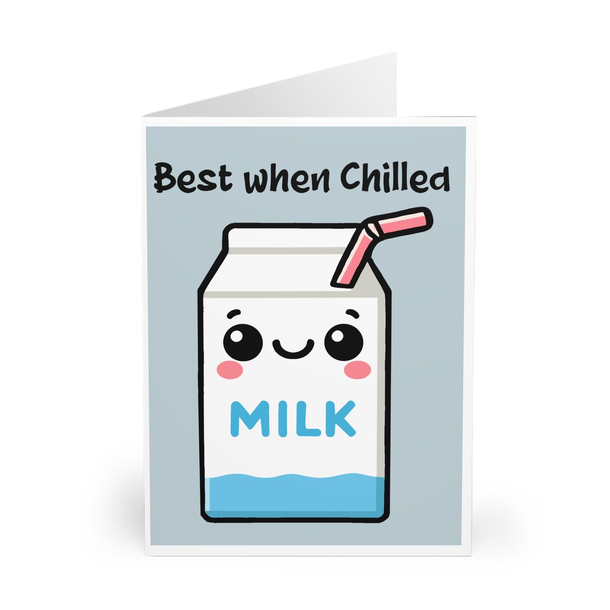 Best When Chilled Greeting Card – Funny Milk Carton Design | Buy Online from The Home Crafters