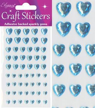 Eleganza Craft Stickers Diamante Heart Gems - 56pc