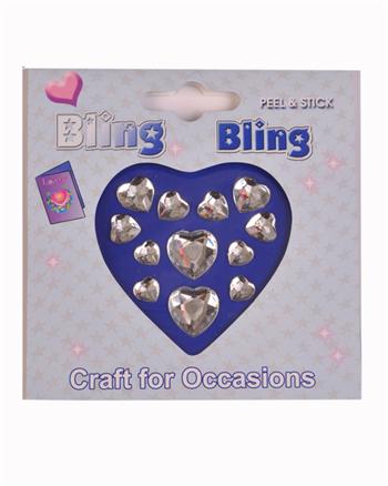 Bling Bling: Self Adhesive Hearts Gems: Assorted Sizes | Buy Online from The Home Crafters