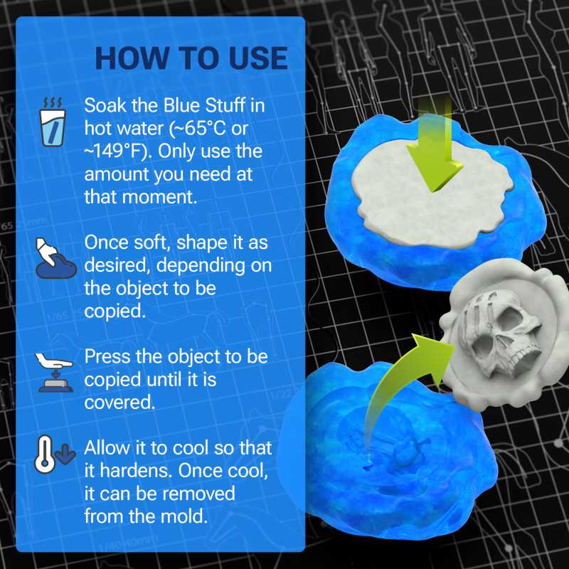 Green Stuff World: Blue Stuff Thermoplastic Mold Bars - 4pc | Buy Online from The Home Crafters