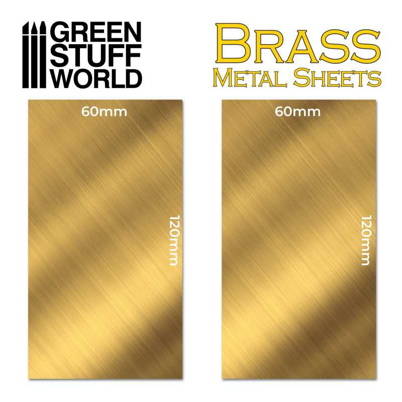 Green Stuff World: Brass Metal Sheets 60 x 120mm - 2pc