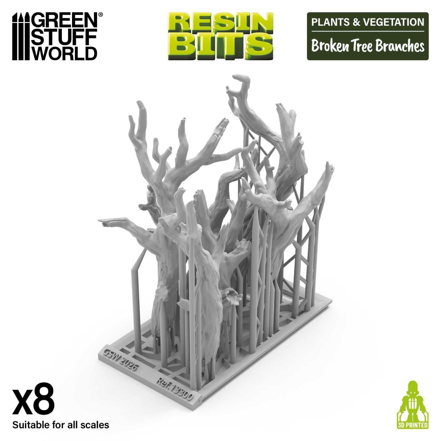 Resin Bits: Plants & Vegetation - 1:72-1:48-1:35 Broken Tree Branches - 8pc | Buy Online from The Home Crafters