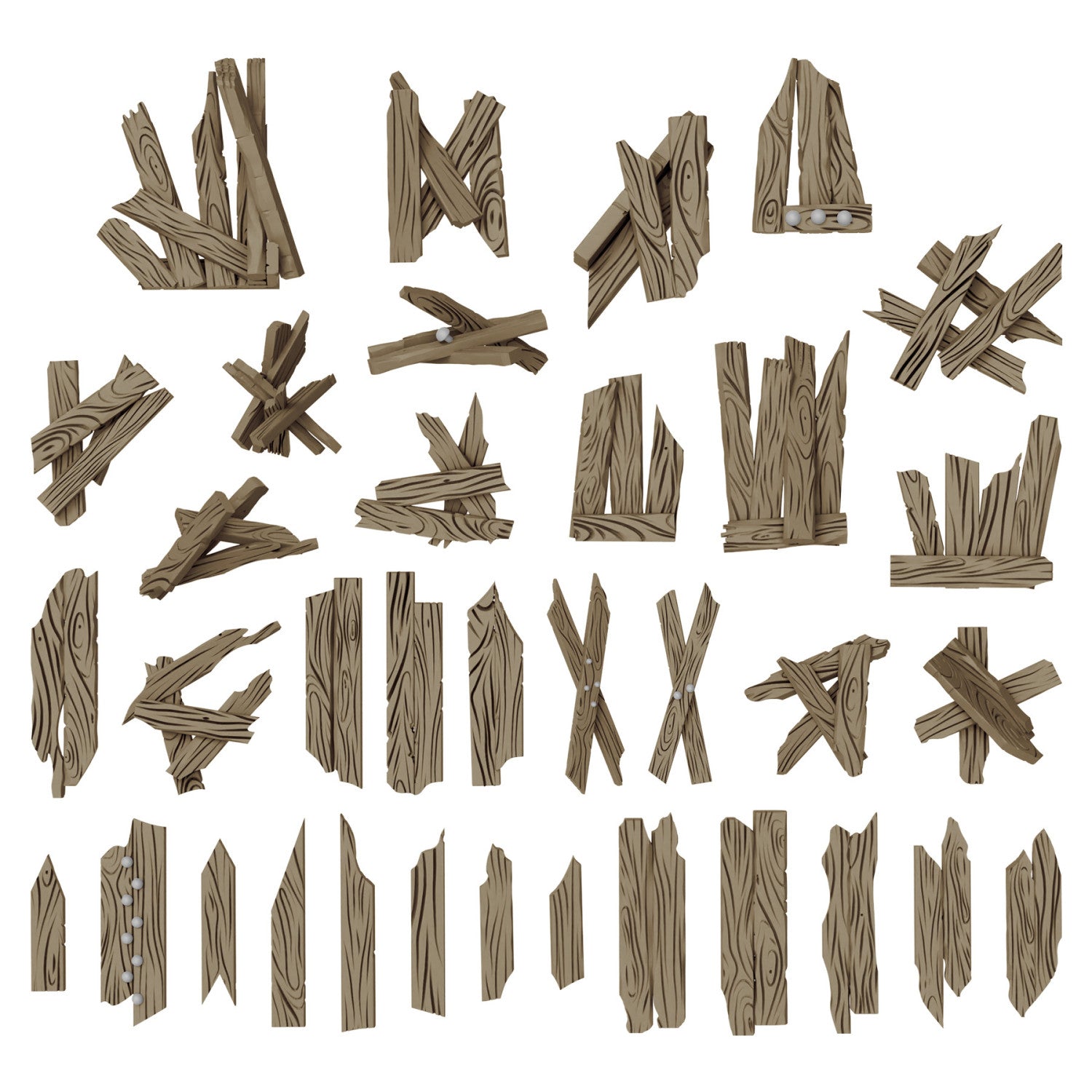 Resin Bits: Dungeons & Fantasy - 1:48-1:35 Broken Wood Planks - 35pc | Buy Online from The Home Crafters