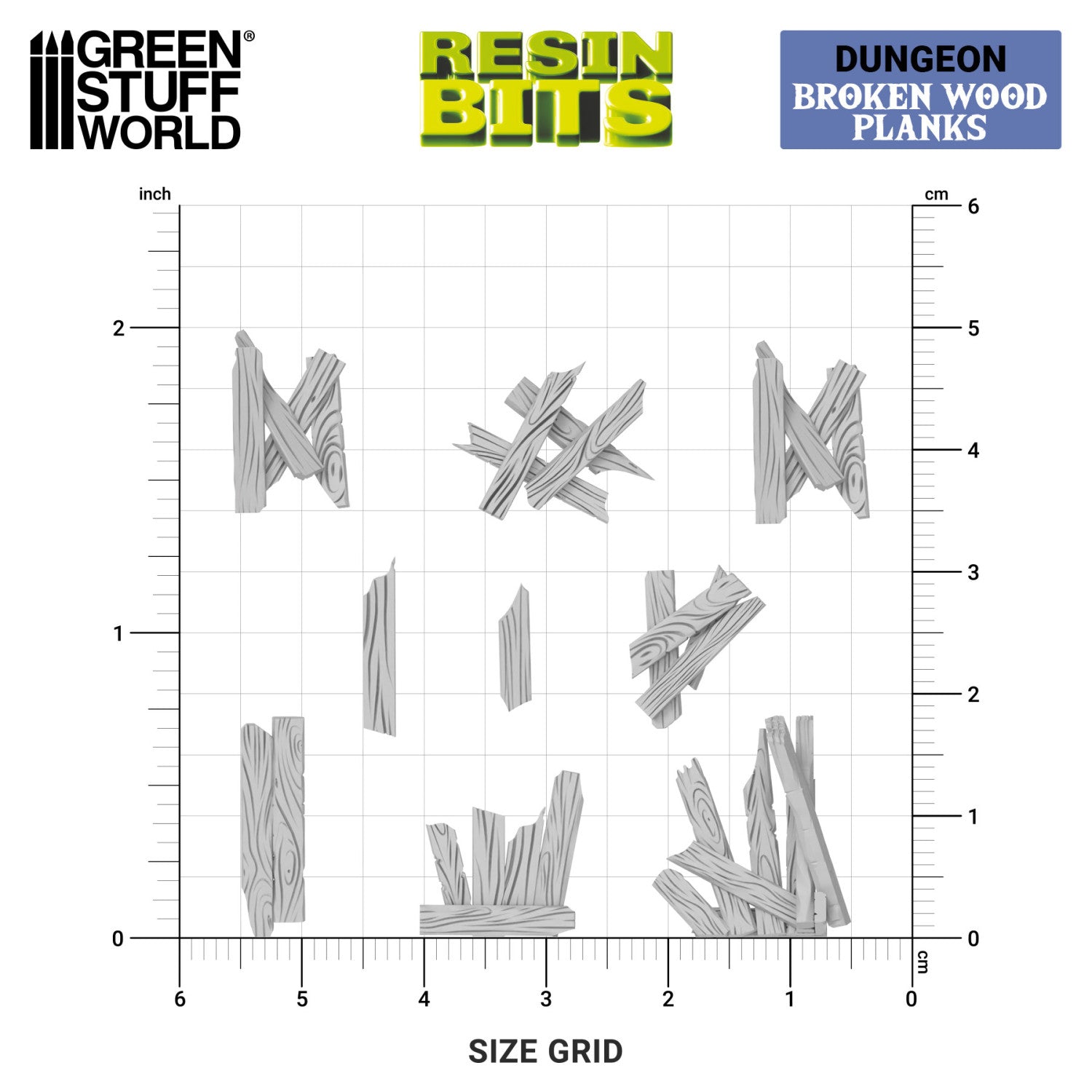 Resin Bits: Dungeons & Fantasy - 1:48-1:35 Broken Wood Planks - 35pc | Buy Online from The Home Crafters
