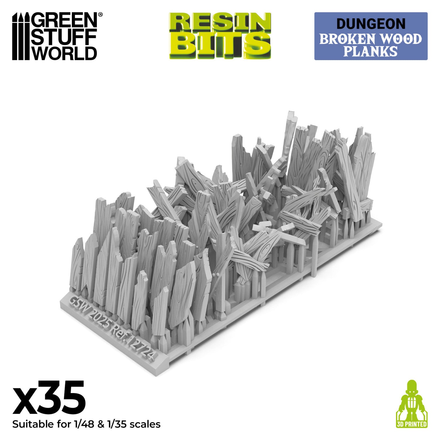 Resin Bits: Dungeons & Fantasy - 1:48-1:35 Broken Wood Planks - 35pc | Buy Online from The Home Crafters