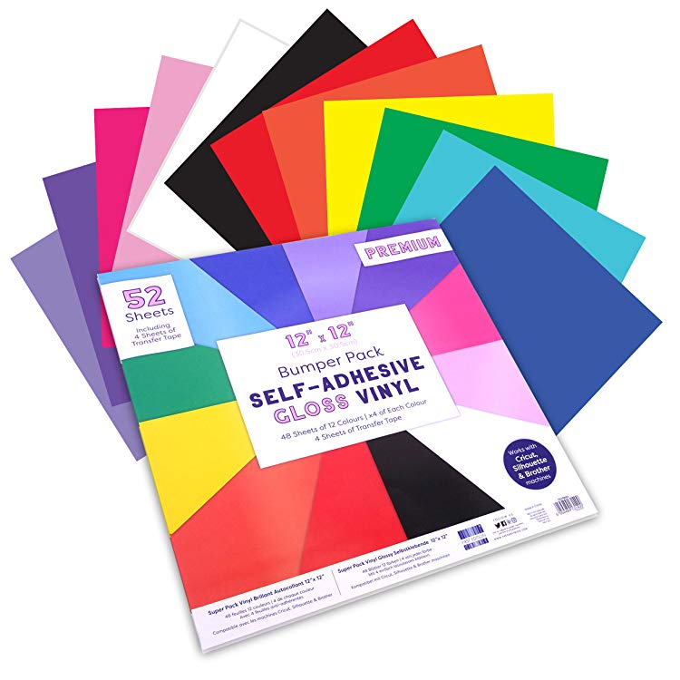 Bumper Pack of 12'x12' Self - Adhesive Vinyl - 48 sheets | Buy Online from The Home Crafters
