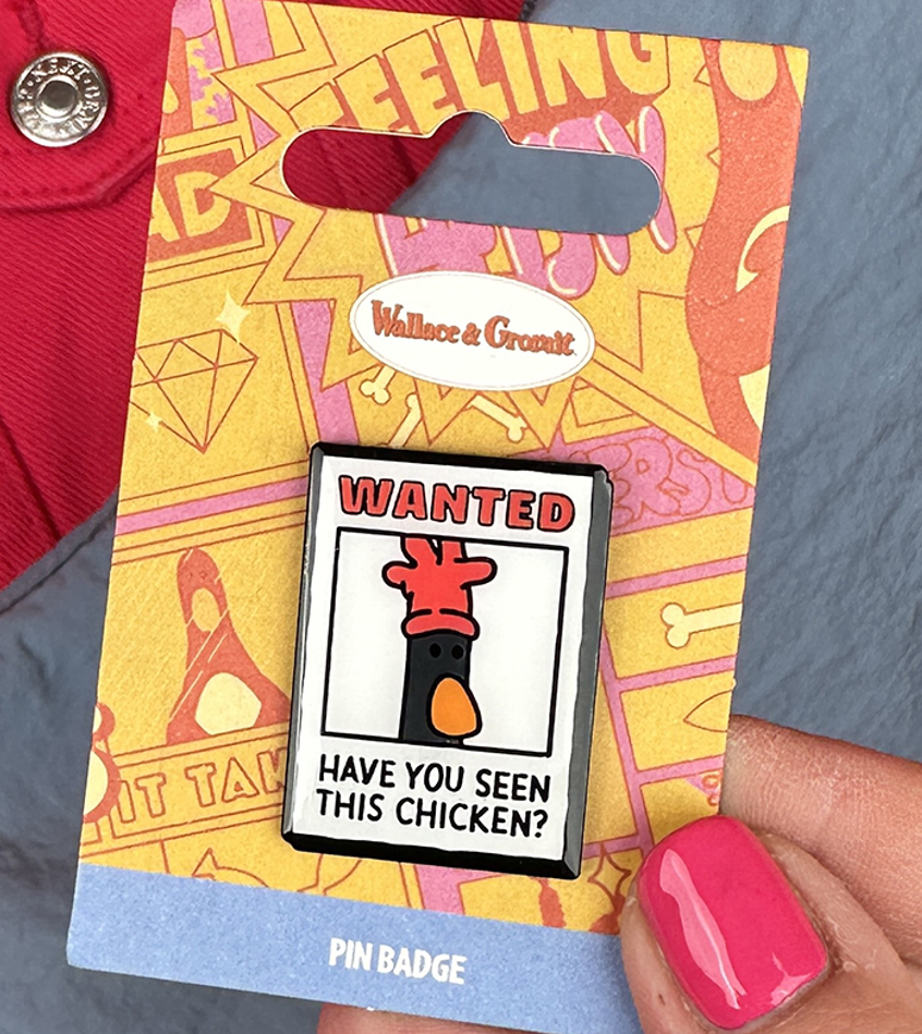 Wallace & Gromit Feathers Poster Pin Badge