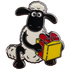 Shaun the Sheep with Present Pin Badge