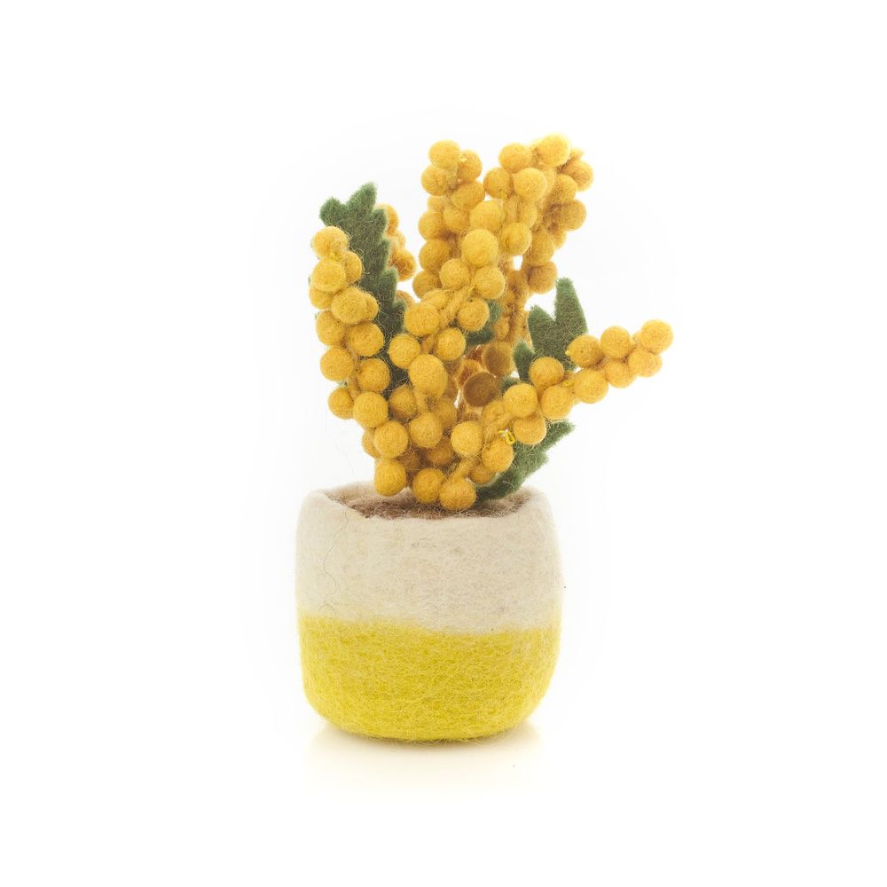 Handmade Needle Felt Decoration - Happy Cactus (Yellow)