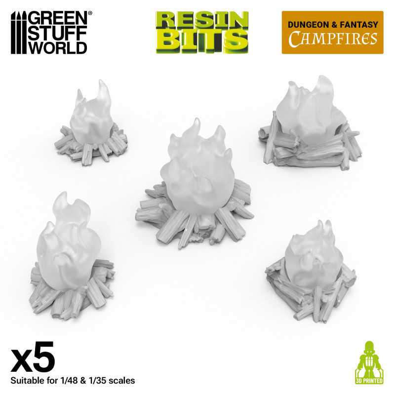 Green Stuff World: 3d Printed Resin Bits Scenery - 1:48 - 1:35 Campfires for 3mm LEDS - 5pc | Buy Online from The Home Crafters