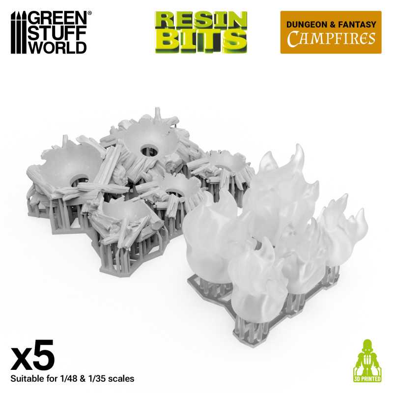 Green Stuff World: 3d Printed Resin Bits Scenery - 1:48 - 1:35 Campfires for 3mm LEDS - 5pc | Buy Online from The Home Crafters