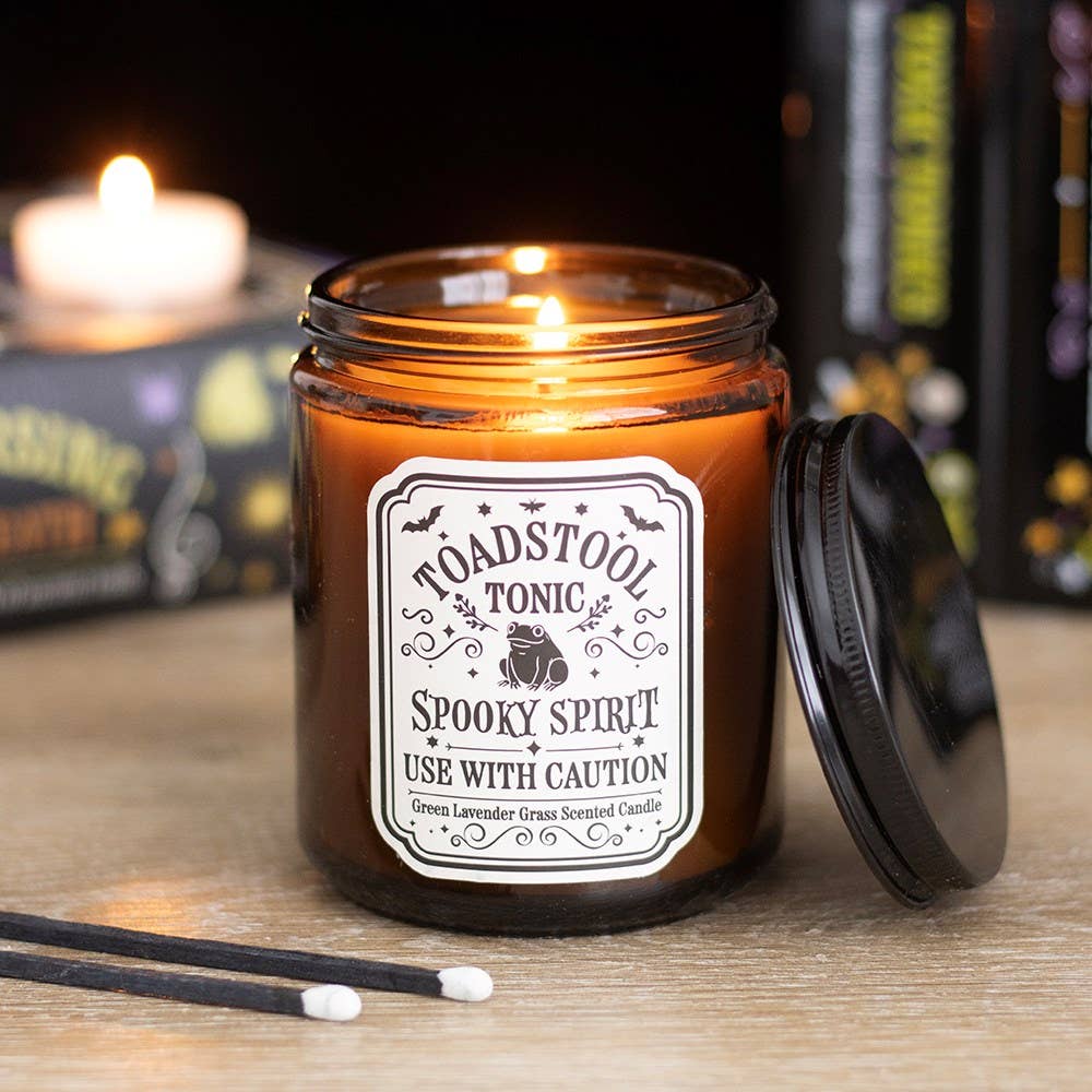 Toadstool Tonic Lavender Grass Halloween Candle