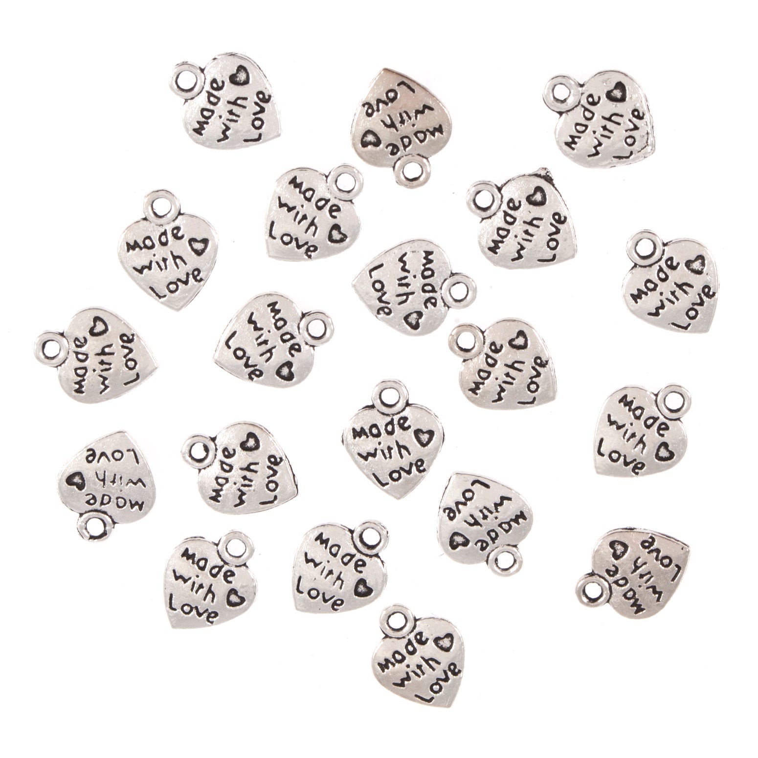 Charm Tags: Made with Love Hearts - 15pk | Buy Online from The Home Crafters